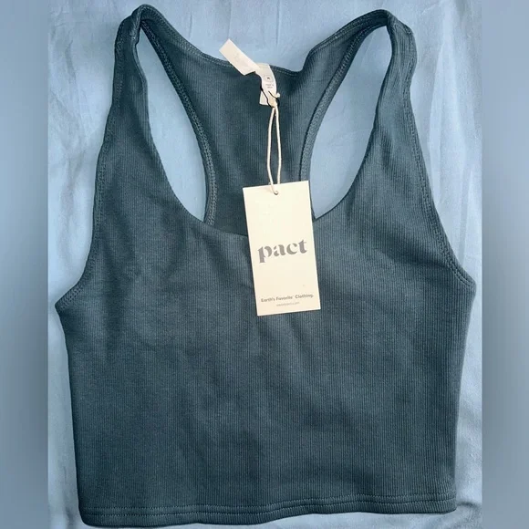 ‼️NWT: Pact Organic Women's Ore Ribbed Bra Top - S - Picture 2 of 3